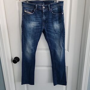 Diesel Thavar Jeans Mens Size 30x27  Distressed Slim Skinny Blue Denim Stretch